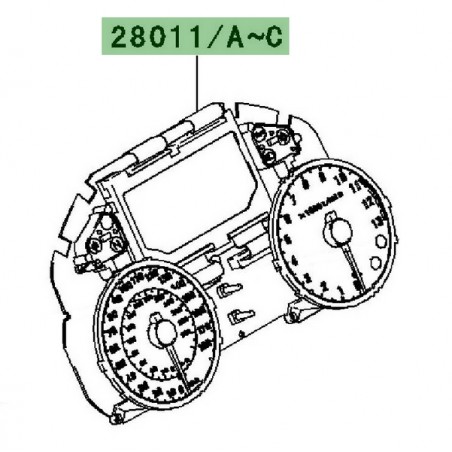 Compteur seul Kawasaki ZZR 1400 (2008-2011) | Réf. 280110129