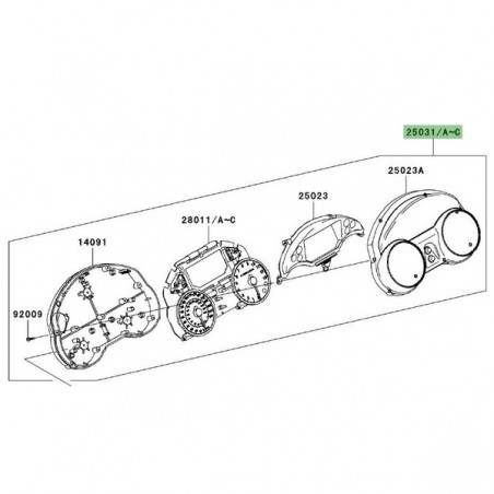 Bloc compteur complet Kawasaki ZZR 1400 (2006-2011) |