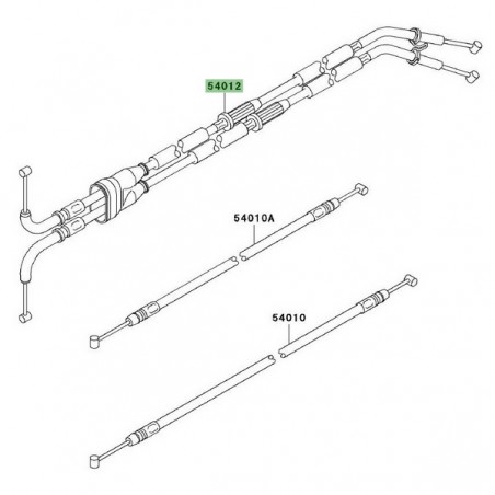 Câble de gaz double Kawasaki ZZR 1400 (2006-2015) | Réf. 540120187