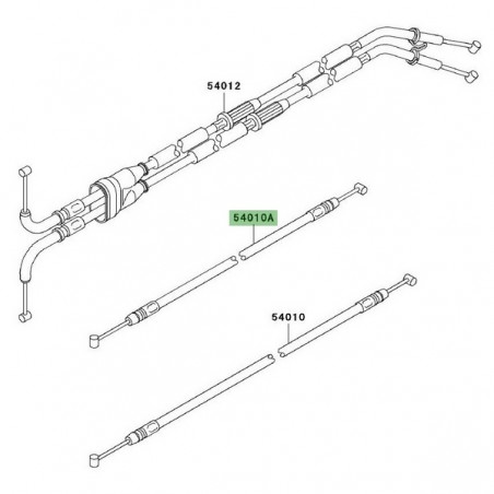 Câble de fermeture de selle pilote Kawasaki ZZR 1400 (2006-2011) | Réf. 540100056