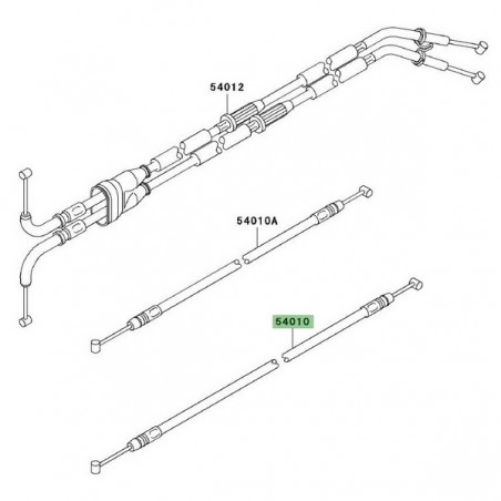 Câble de fermeture de selle passager Kawasaki ZZR 1400 (2006-2011) | Réf. 540100041