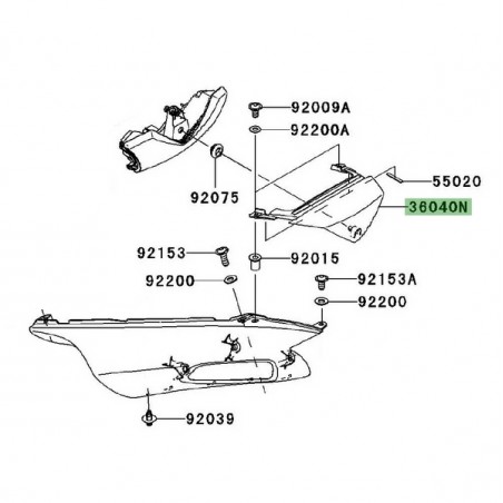 Entourage de feu peint Kawasaki ZZR 1400 (2006-2020) | Moto Shop 35