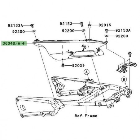 Coque arrière gauche peinte Kawasaki ZZR 1400 (2006-2011) | Moto Shop 35