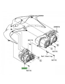 Optique de phare avant gauche Kawasaki ZZR 1400 (2006-2011) | Réf. 230070224