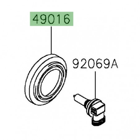 Obturateur caoutchouc optique avant Kawasaki 490160023 | Moto Shop 35