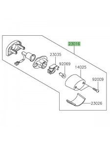 Éclairage de plaque d'origine Kawasaki 230160565 | Moto Shop 35