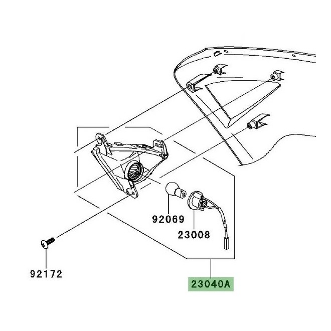 Clignotant avant Kawasaki ZZR 1400 (2006-2020) | Moto Shop 35