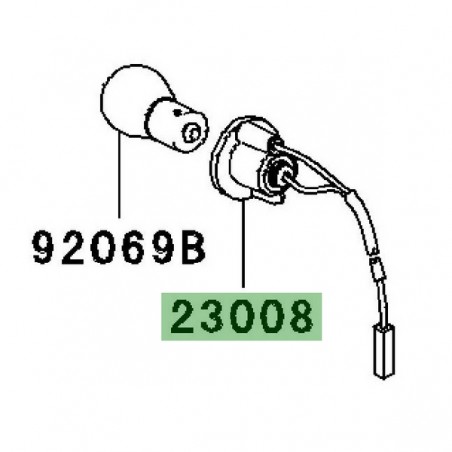 Prise ampoule clignotant avant Kawasaki 230080044 | Moto Shop 35