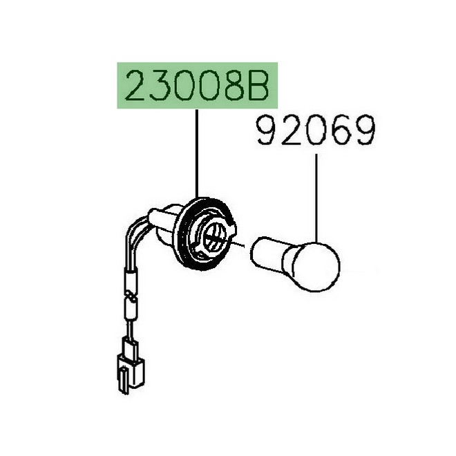Prise ampoule clignotant arrière Kawasaki ZZR 1400 (2006-2020) | Réf. 230080048 - 230080049