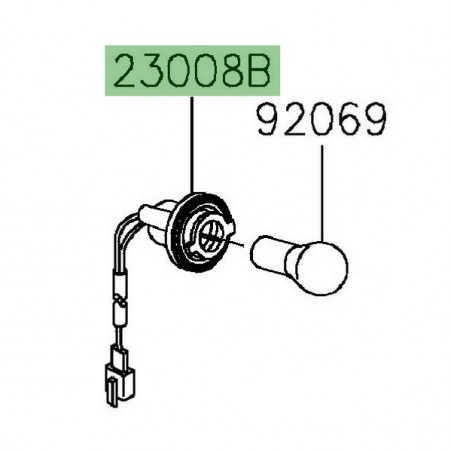 Prise ampoule clignotant arrière Kawasaki ZZR 1400 (2006-2020) | Réf. 230080048 - 230080049
