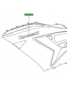 Autocollant "Kawasaki" flanc de carénage Kawasaki ZZR 1400 (2006-2010) | Réf. 560520866 - 560520495