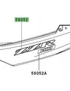 Autocollants "ZZR" coque arrière Kawasaki ZZR 1400 (2006-2010) |Réf. 560520862 - 56054049*