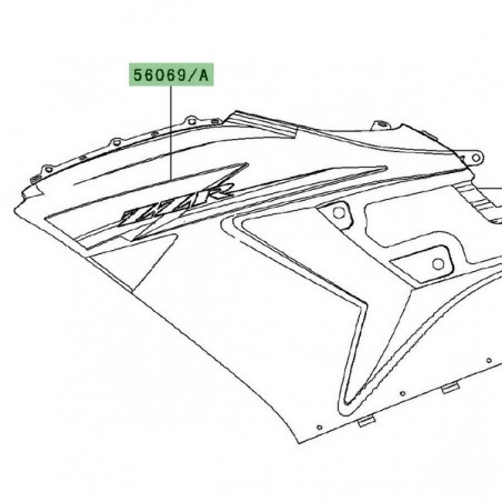 Autocollant "ZZR" flanc de carénage Kawasaki ZZR 1400 vert (2011) | Réf. 560690957 - 560690958