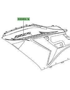 Autocollant "ZZR" flanc de carénage Kawasaki ZZR 1400 noir (2011) | Réf. 560690959 - 560690960
