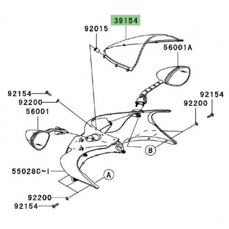 Bulle d'origine Kawasaki ZZR 1400 (2006-2011) | Réf. 391545025