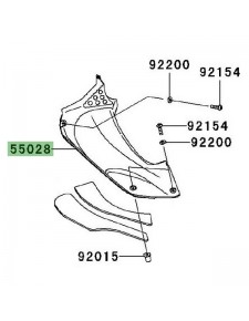 Retour de carénage gauche Kawasaki ZZR 1400 (2006-2011) | Réf. 550280061