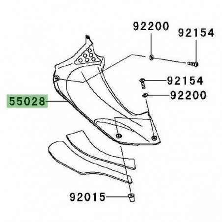 Retour de carénage gauche Kawasaki ZZR 1400 (2006-2011) | Réf. 550280061