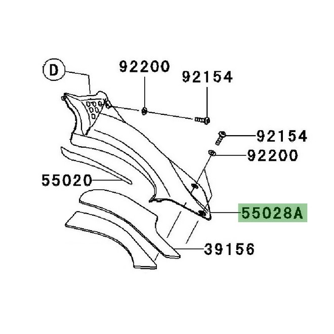 Retour de carénage droit Kawasaki ZZR 1400 (2006-2011) | Réf. 550280062