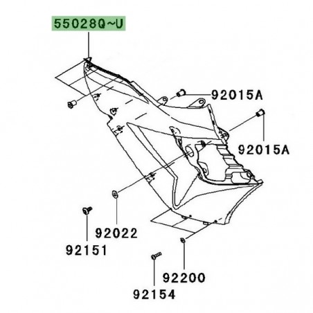 Flanc de carénage gauche peint Kawasaki ZZR 1400 (2006-2011) | Moto Shop 35