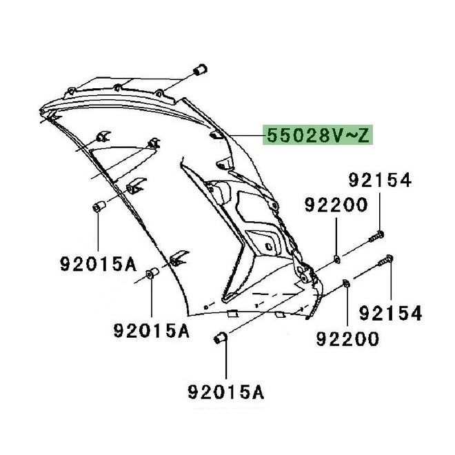 Flanc de carénage droit peint Kawasaki ZZR 1400 (2006-2011) | Moto Shop 35