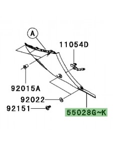 Bas de flanc de carénage peint Kawasaki ZZR 1400 (2006-2011)