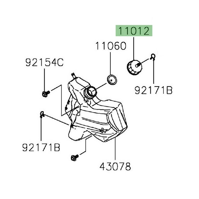 Bouchon de vase d'expansion Kawasaki ZZR 1400 (2012-2020) | Réf. 110121854