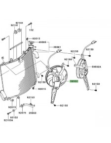 Ventilateur gauche d'origine Kawasaki ZZR 1400 (2012-2020) | Réf. 595020579