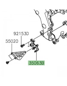 Platine repose-pied avant gauche Kawasaki ZZR 1400 (2012-2015) | Réf. 35063085318R