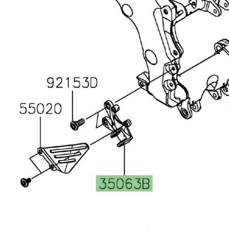 Platine repose-pied avant gauche Kawasaki ZZR 1400 (2012-2015) | Réf. 35063085318R
