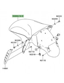 Garde-boue avant peint Kawasaki ZZR 1400 (2012-2020)