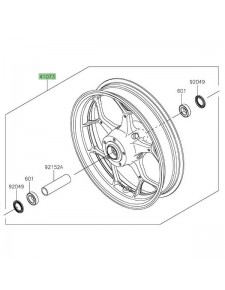 Jante avant d'origine Kawasaki ZZR 1400 (2012-2020) | Réf. 41073073018F