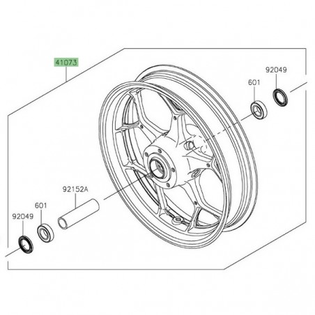 Jante avant d'origine Kawasaki ZZR 1400 (2012-2020) | Réf. 41073073018F