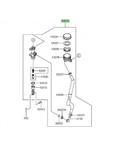 Maître-cylindre de frein arrière Kawasaki ZZR 1400 (2015-2020) | Réf. 430150584