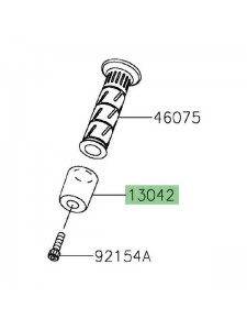 Embout de guidon d'origine Kawasaki 130425006 | Moto Shop 35