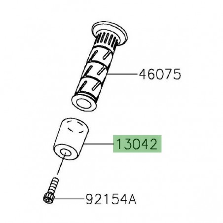 Embout de guidon d'origine Kawasaki 130425006 | Moto Shop 35