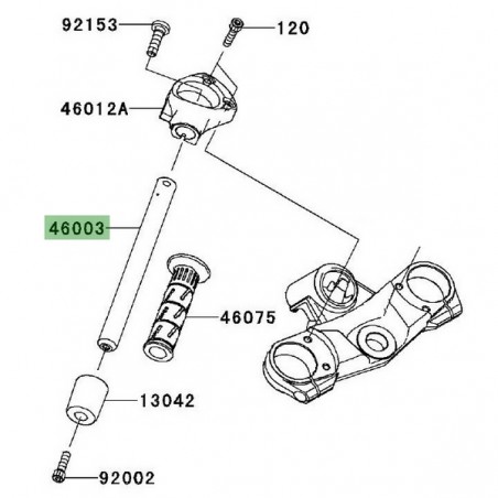 Demi-guidon gauche d'origine Kawasaki ZZR 1400 (2012-2020) | Réf. 460030564