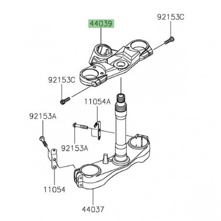Té de fourche supérieur Kawasaki ZZR 1400 (2012-2020) | Réf. 44039011318R