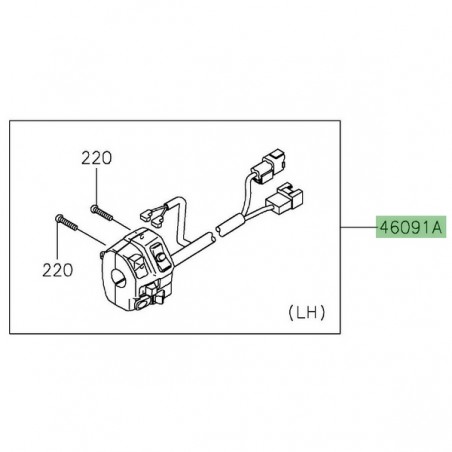 Commodo gauche d'origine Kawasaki 460910331 | Moto Shop 35