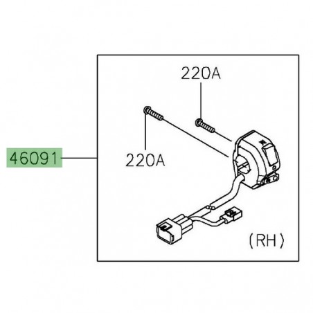 Commodo droit d'origine Kawasaki 460910332 | Moto Shop 35