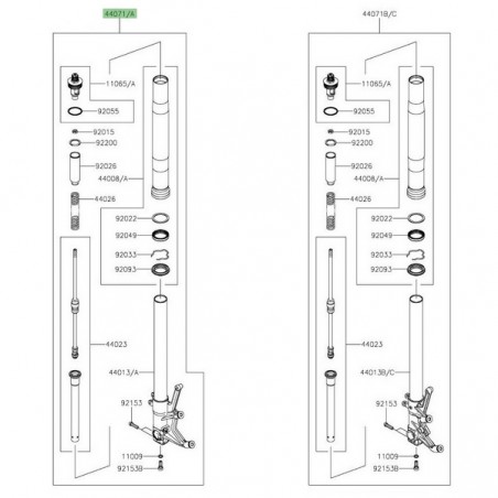 Bras de fourche gauche d'origine Kawasaki ZZR 1400 (2012-2020) | Moto Shop 35