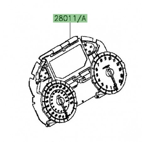 Compteur seul d'origine Kawasaki 280110570 | Moto Shop 35