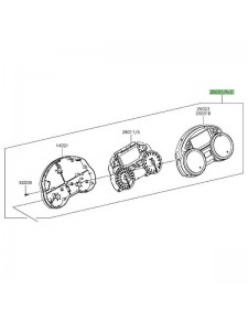 Bloc compteur d'origine Kawasaki ZZR 1400 (2012-2015) | Réf. 250310400