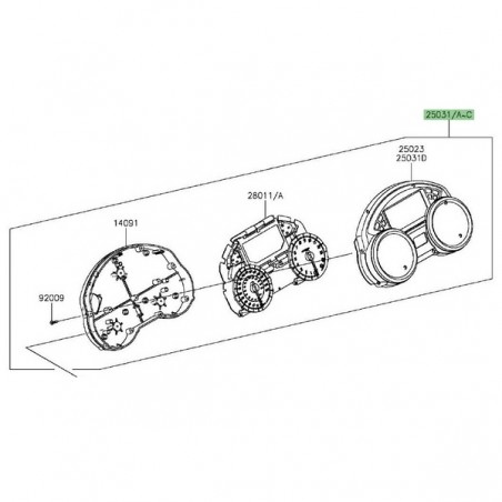 Bloc compteur d'origine Kawasaki ZZR 1400 (2012-2015) | Réf. 250310400