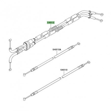 Câble de gaz double Kawasaki ZZR 1400 (2016-2020) | Réf. 540120638