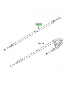 Câble de fermeture de selle passager Kawasaki ZZR 1400 (2012-2020) | Réf. 540100585