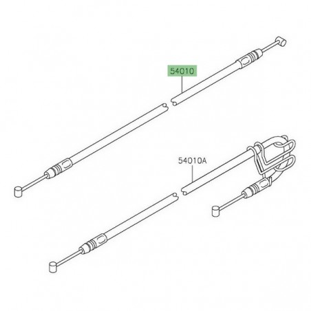 Câble de fermeture de selle passager Kawasaki ZZR 1400 (2012-2020) | Réf. 540100585