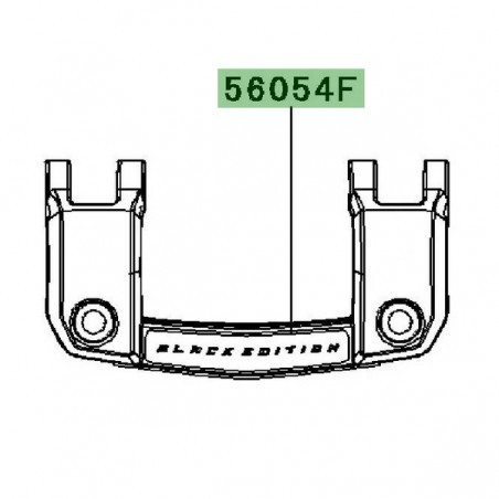Autocollant "Black Édition" pontet de guidon Kawasaki Z1000 (2012) | Réf. 560540993