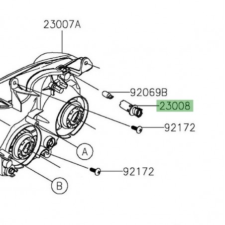 Connectique veilleuse optique avant Kawasaki ZZR 1400 (2006-2020) | Réf. 230080053