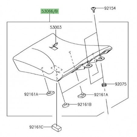 Selle pilote d'origine Kawasaki Z1000SX (2017-2019) | Réf. 530665046MA