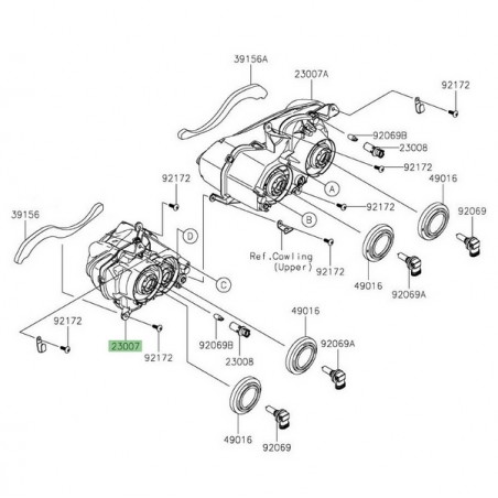Optique de phare avant gauche Kawasaki ZZR 1400 (2012-2020) | Réf. 230070222